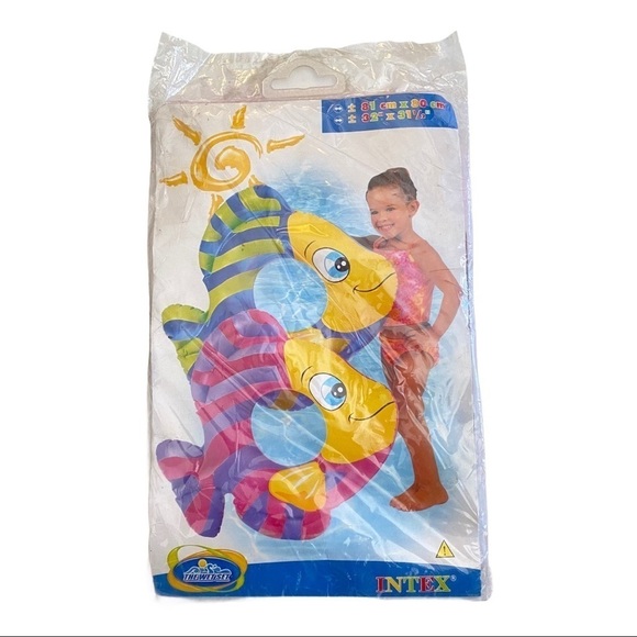 Vintage Intex Pink Tropical Fish Ring 31” Swim - Picture 1 of 4